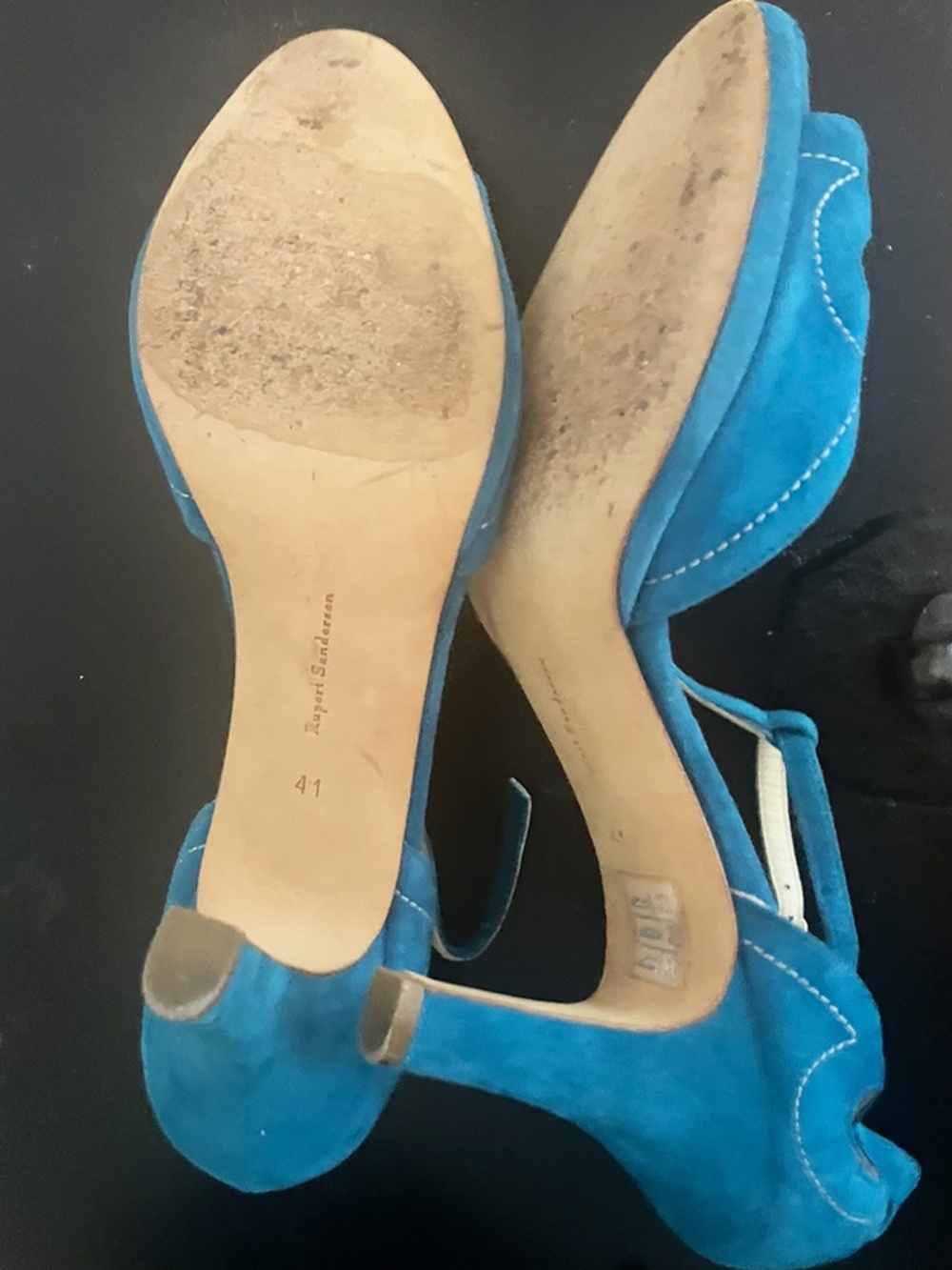 Rupert Sanderson Turquoise Suede Strappy Sandals 40 - Picture 5 of 5